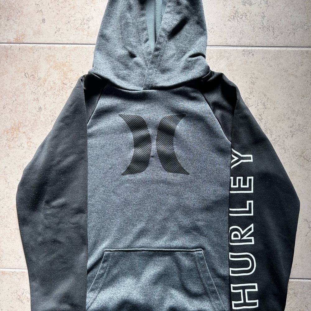 Hurley Gray and Black Kids Hoodie